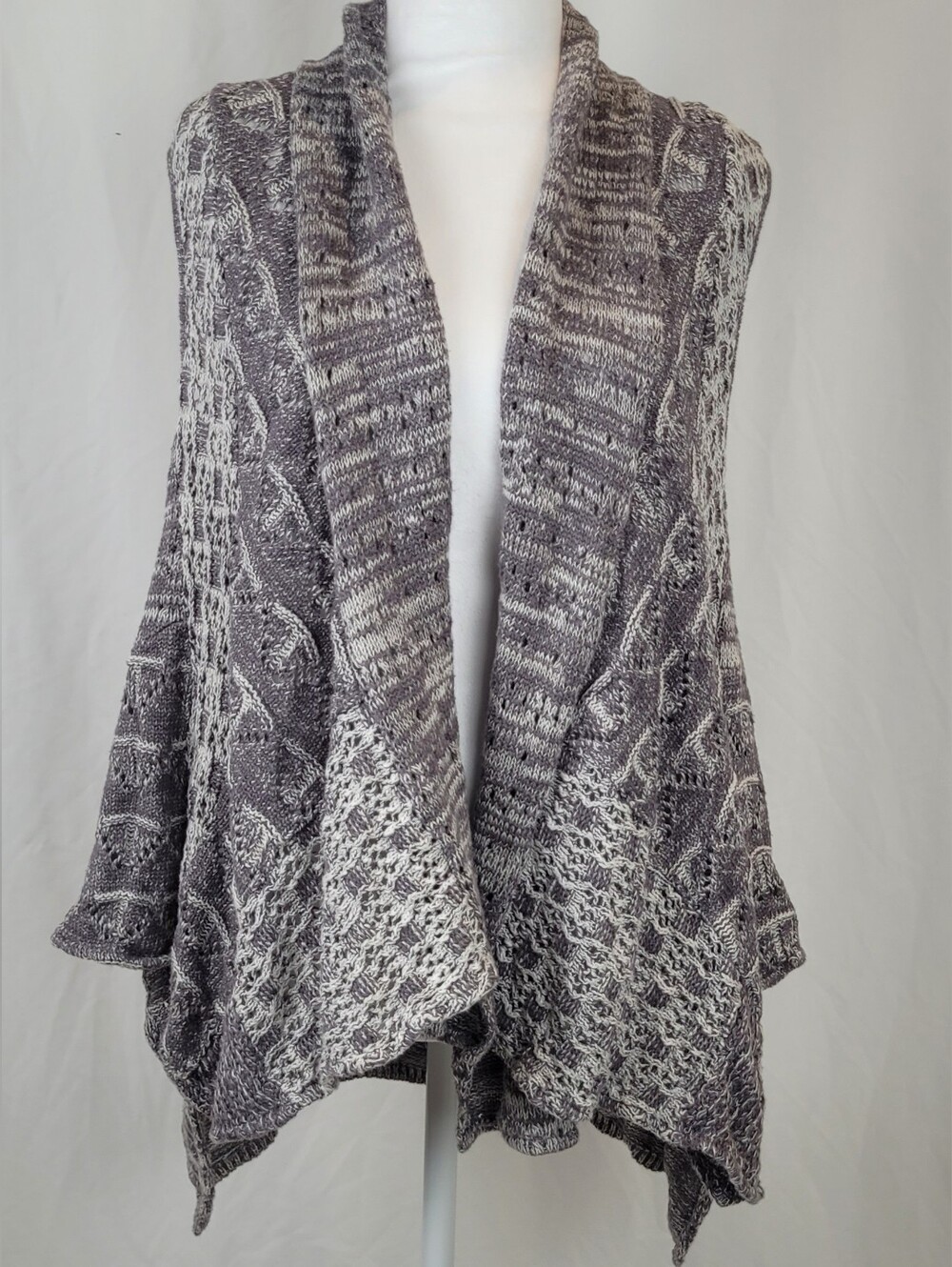 Anthro Moth Lavena Sleeveless Draped Knit Vest Gray Grey XS S